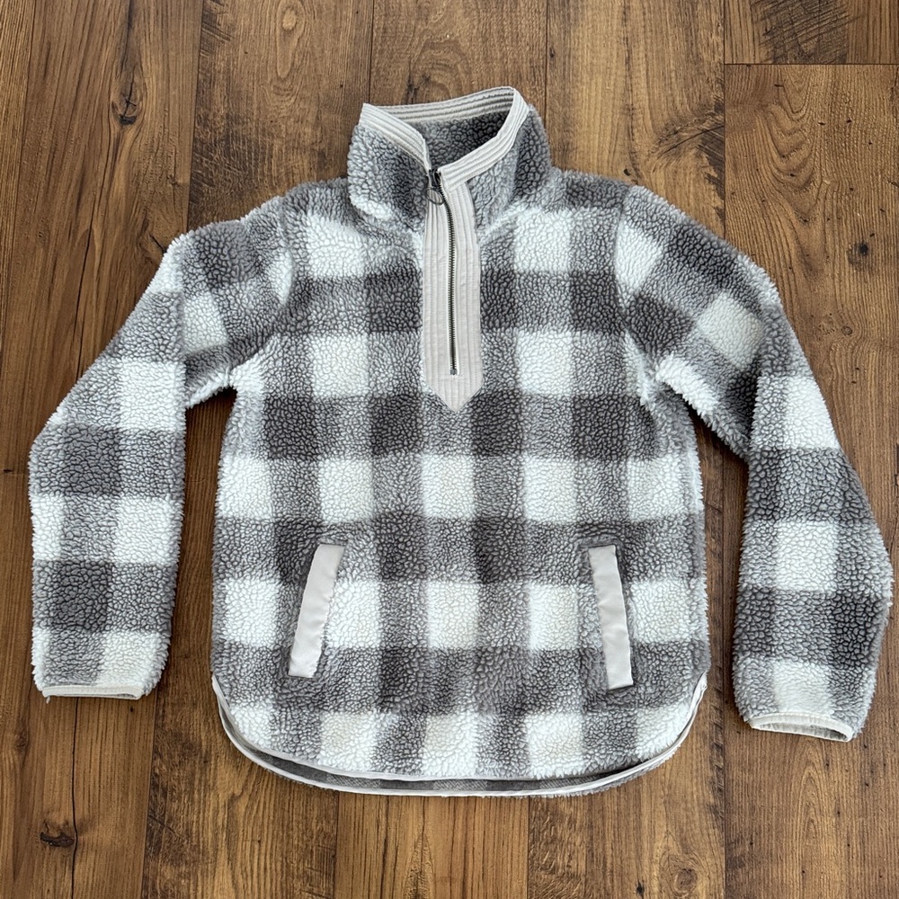 Abercrombie & Fitch women’s Sherpa fleece pull over sweatshirt, size XS